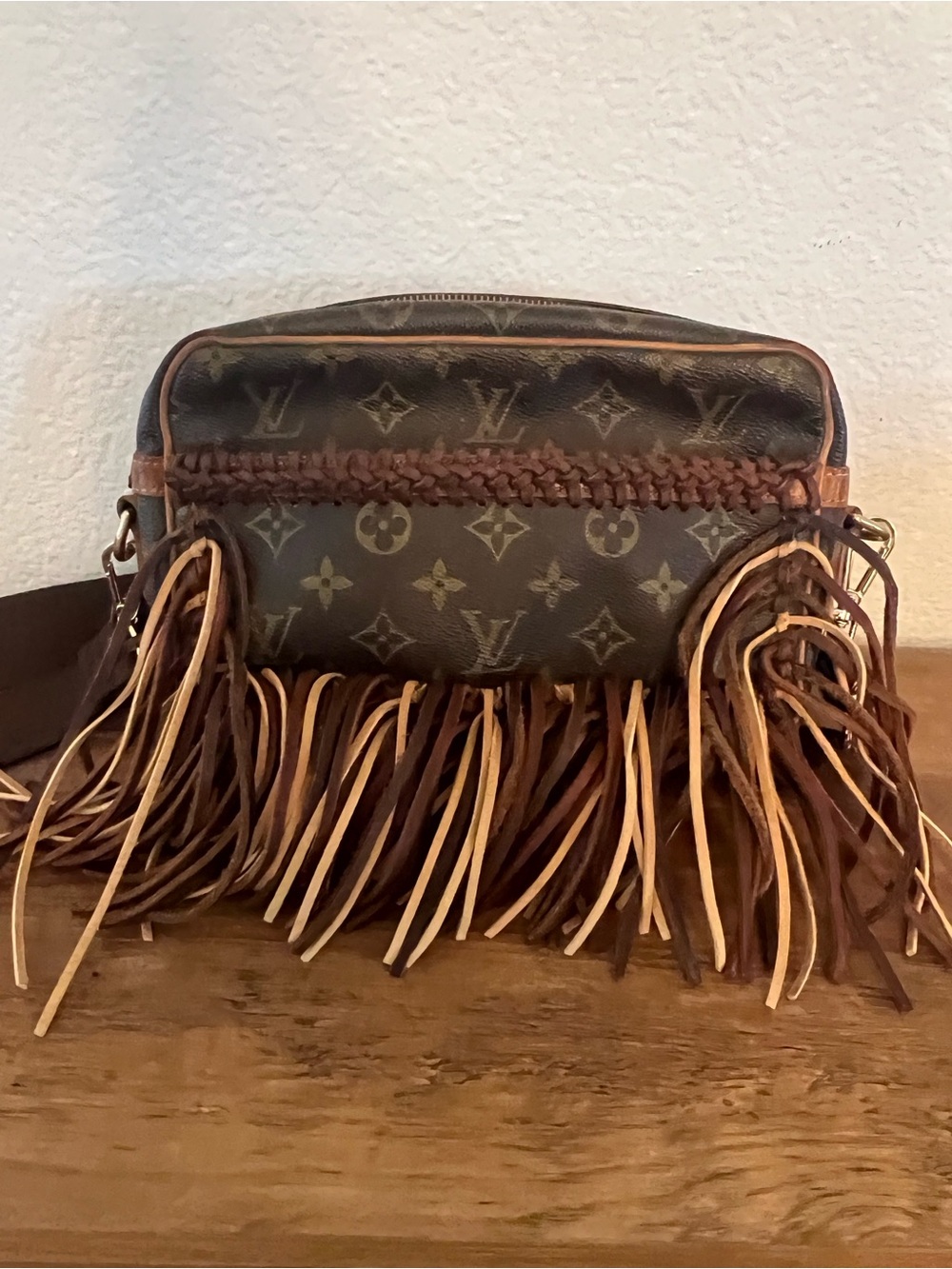 Louis Vuitton modified boho Fringe Crossbody with Braided Trim bag